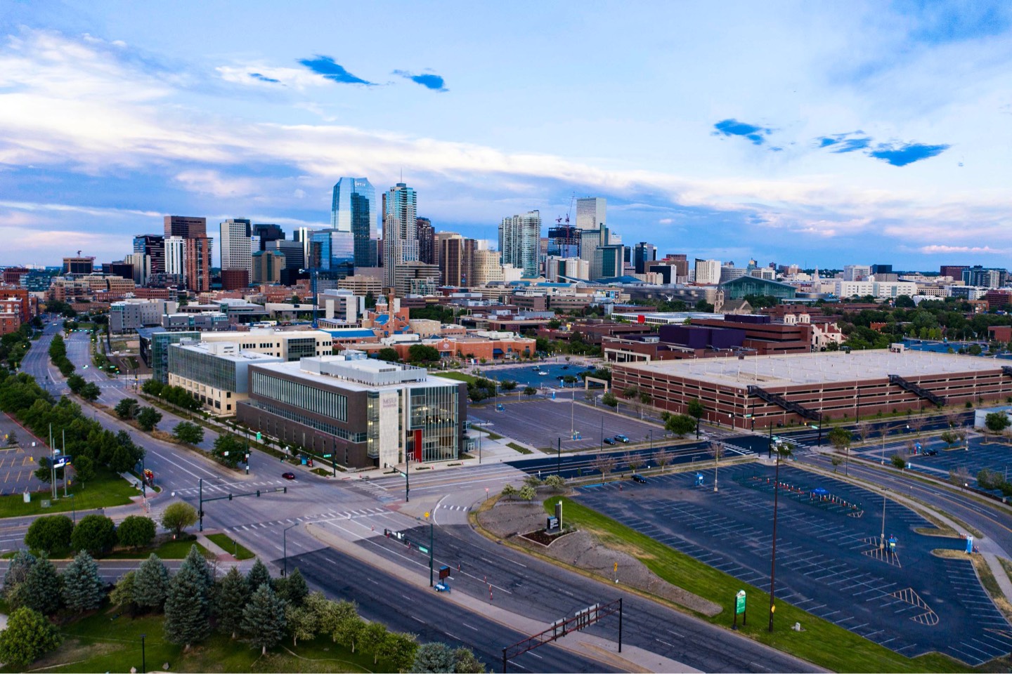 Drone photo of MSU Denver's campus